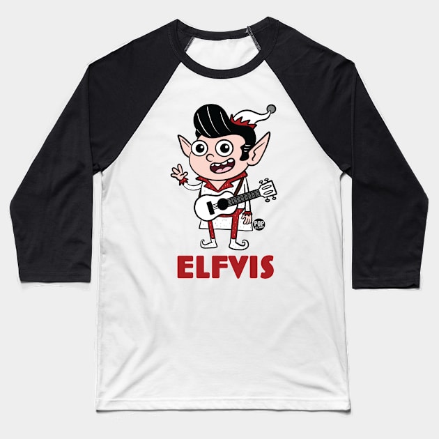 ELFVIS Baseball T-Shirt by toddgoldmanart